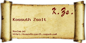 Kossuth Zsolt névjegykártya